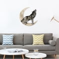 thumbnail image 5 of Creative Wolf Sculpture Wall Decor Artwork Rustic Metal Hanging 35x35, 5 of 10