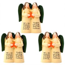 ICERUN 3Pcs Garden Statues,Resin Double Angel Girl Sculpture Yard Decor,Forest Ambience Outdoor Decorations for Yard,Style6