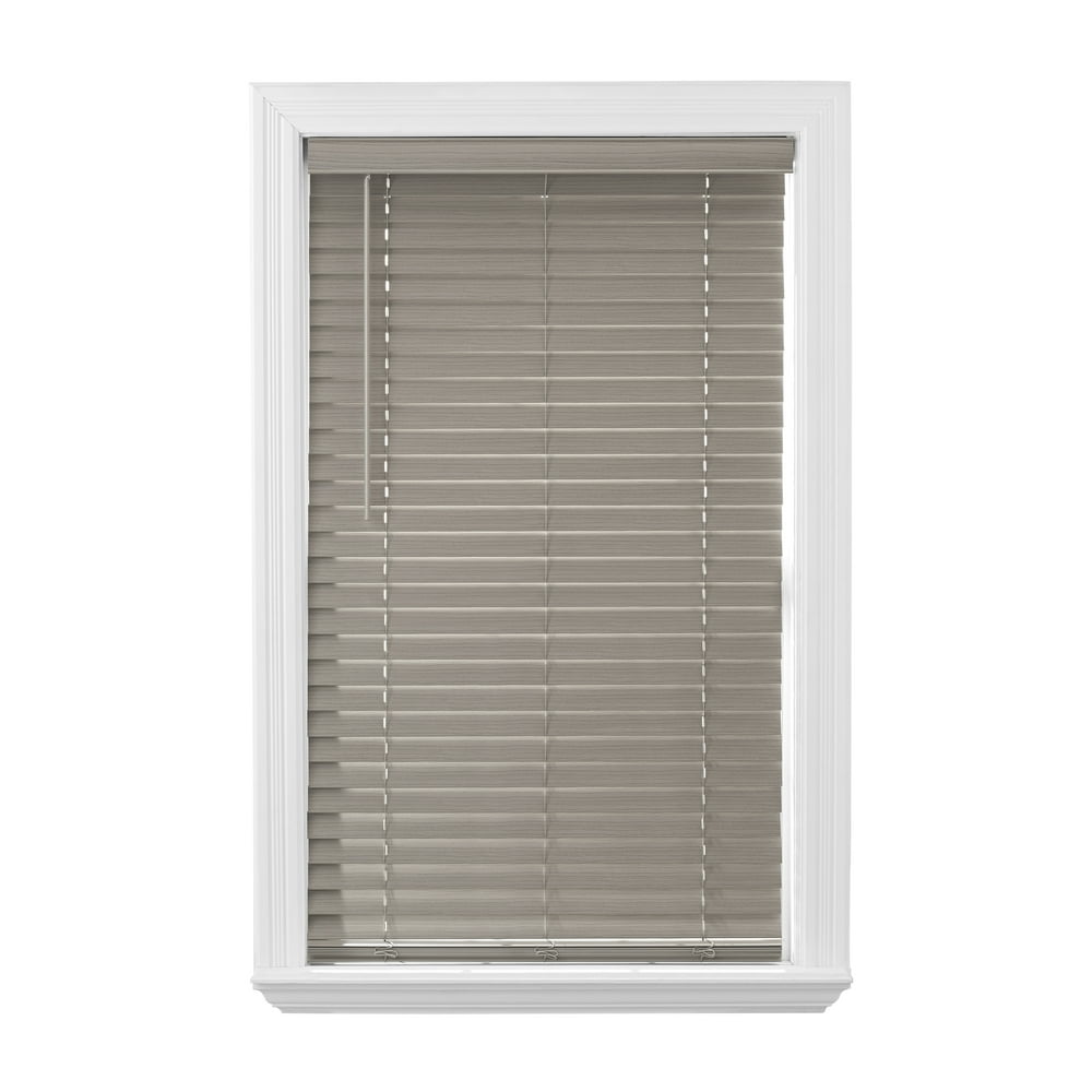Better Homes & Gardens 2inch Cordless Faux Wood Blinds, Rustic Gray