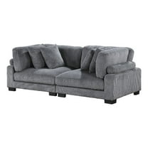 Lexicon Traverse Corduroy Upholstered Loveseat in Gray