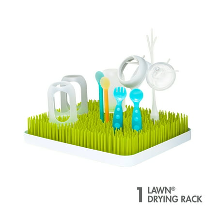 Boon Lawn Countertop Drying Rack, Low-Profile Easy To Clean Baby Bottle Drying Rack,