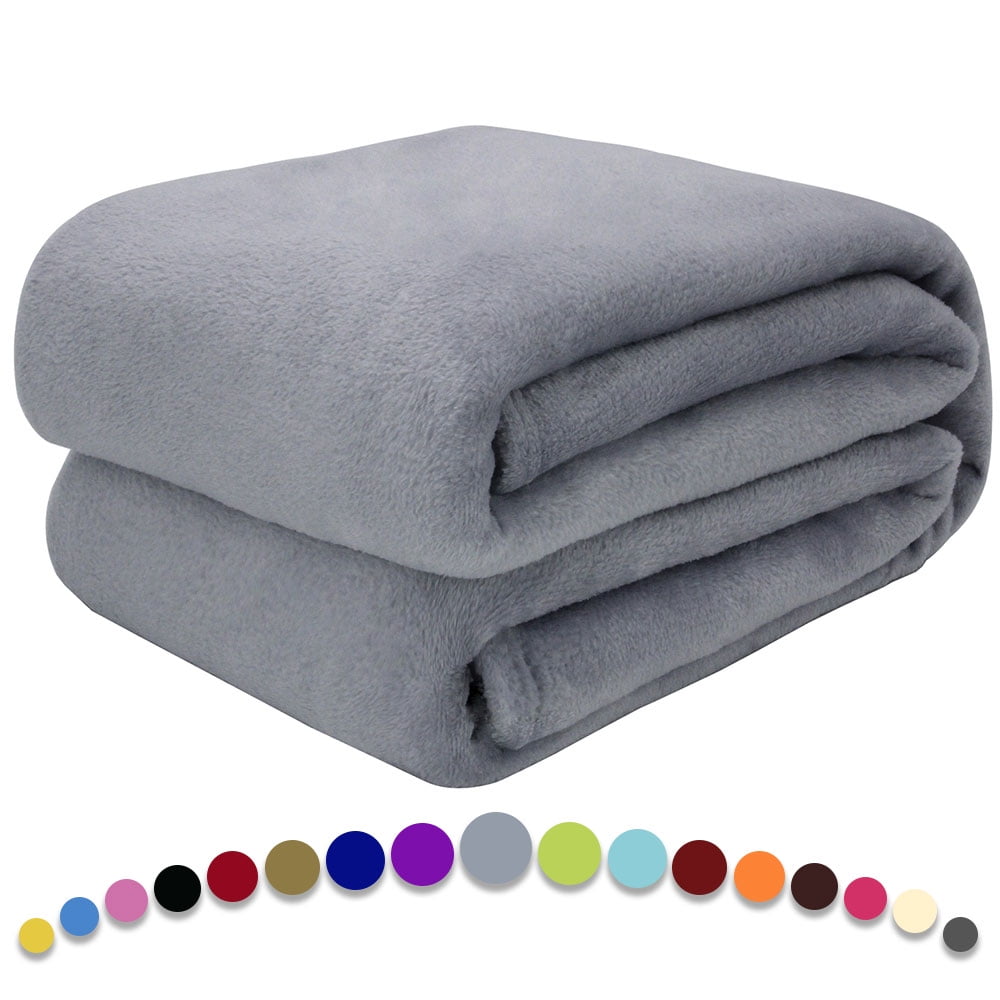 Flannel Fleece Luxury Blanket Twin Size Lightweight Cozy Plush Microfiber Solid Blanket Soft Warm Cozy Kids Teen Bed Blanket Purple, 60x80inch-Twin 