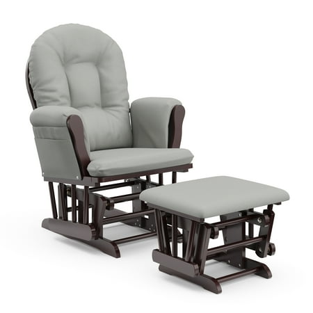 UPC: 0810003660916 | Storkcraft Hoop Nursery Glider and Ottoman Espresso with Light Gray