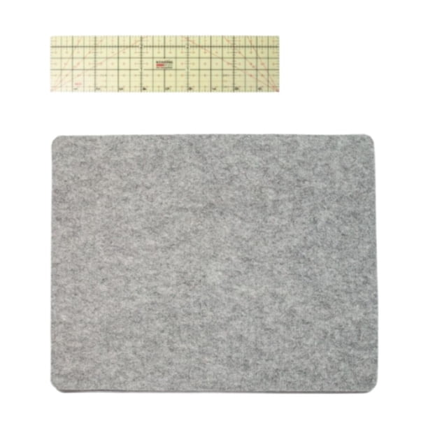 Tapete para planchar, almohadilla de fieltro para planchar, regla de plancha caliente, almohadilla para planchar acolchada resistente al calor Conjunto A