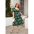 thumbnail image 3 of AURA Plus Size XL 4XL Boho Maxi Dress Women Square Neck A Line Summer Vacation Dress, 3 of 10