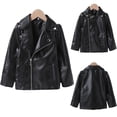 thumbnail image 5 of Godderr Kids Toddler Girls Leather Jacket Coats, Fall Winter Short Style Zipper Lapel Leather Outerwear With Pocket Baby Toddler Girls Faux Leather Moto Jacket, Sizes 2-6T, 5 of 6