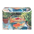 thumbnail image 7 of Yayeee Collapsible Cube Storage Bin with Lid Fabric Closet Decorative Basket with Handles, Art Goldfish Bowl, 7 of 7