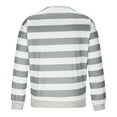 thumbnail image 5 of Mens Sweatshirts Long Sleeve Stripe Round-Neck Casual Sweatshirt Gray M, 5 of 6