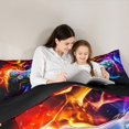 thumbnail image 4 of Homewish Cartoon Gamepad Gamer Bedding Comforter Set 7pcs, Futuristic Square Abstract Queen Bedding Sets, Teens Kids Boys Child Reversible Queen Sheet Sets, Microfiber Bedroom Decor, 4 of 7
