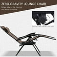 thumbnail image 3 of Outsunny Zero Gravity Chair Set with Side Table, Adjustable & Folding Reclining Lounge Chairs, Anti-Gravity Chairs with Cupholders & Pillows, Brown, 3 of 9