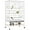 White, variant on DEXS  Wrought Steel Standing Large Flight King Bird Cage for Cockatiels African Grey Quaker  Sun Parakeets Green Cheek Pigeons Parrot Bird Cage Birdcage with Stand-White-31.1"L x 20.4"W x 52.0"H