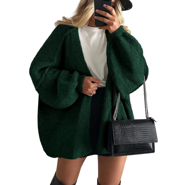 Suéter PRETTYGARDEN Cardigan Oversized con Mangas Globo XL