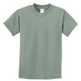 thumbnail image 5 of Port & Co Teen Unisex Regular Plain Short Sleeves T-Shirt Stonewshd Grn Small, 5 of 6
