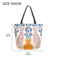 thumbnail image 5 of FORMRS Womens Canvas Tote Bag with Zipper Inner Pocket Shoulder Handbag, Leopards Leaves, 5 of 7