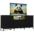 thumbnail image 1 of Yeshouse Mueble para TV de 63" con 8 cajones de tela e iluminación LED, estructura de acero y amplio almacenamiento para televisores de hasta 75", ideal para sala o dormitorio, 1 of 8