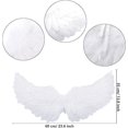 thumbnail image 2 of 2 piezas de alas flotantes de plumas de ángel para disfraz de Halloween con correas elásticas para mujeres adultas Cosplay (23,62 x 13,8 pulgadas, blanco), 2 of 5