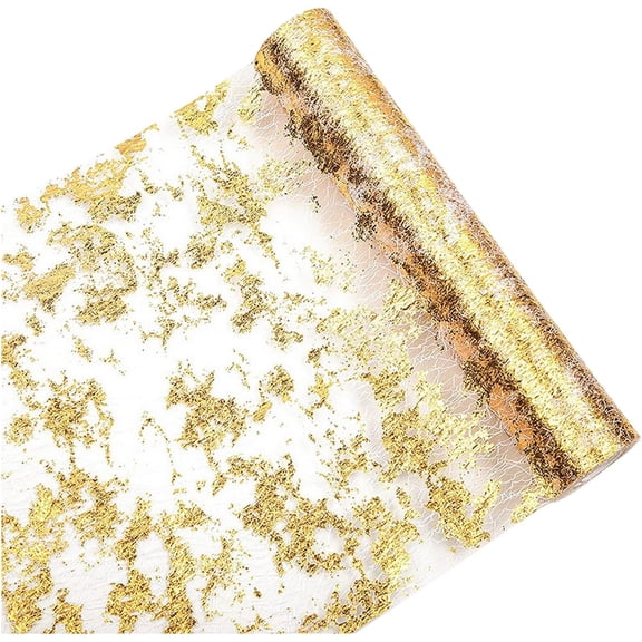 Versatile Polyester Fiber Runner Holiday Table Runner Sparkling Sequin Table Runner Elegant Durable Table Accessory for Home Parties Decoration Golden