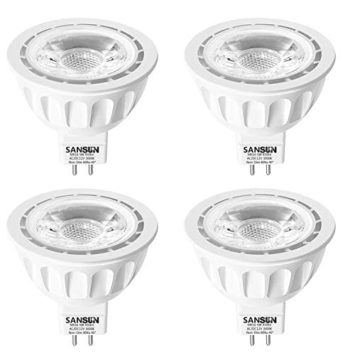 toon voorraad snap 5W MR16 LED Bulbs, 12v 50w Halogen Replacement, GU5.3 Bi-Pin Base, Soft  White 3000K, Non-Dimmable, (Pack of 4) - Walmart.com