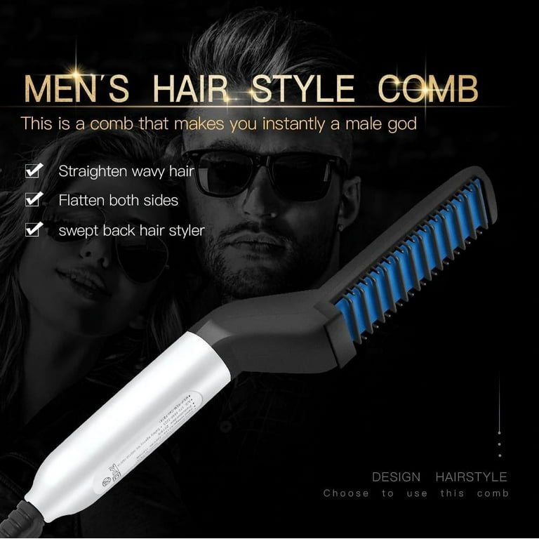 Beard Straightener for Men Faster Heated Ionic Technology Beard Straightening Comb Electric Portable Men s Hair Styling Brush