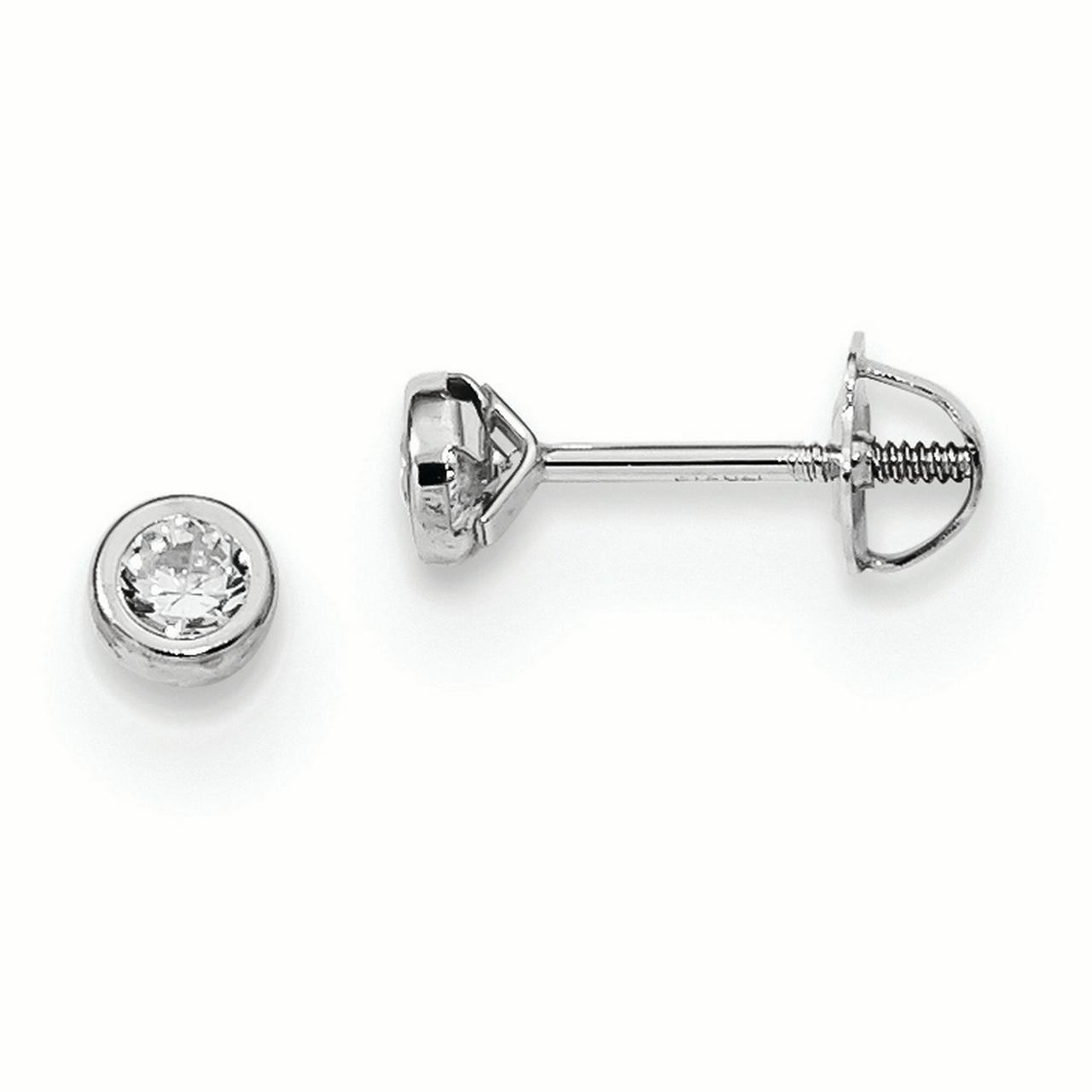 Details about   14K White Gold Madi K Children's 11 MM Dolphins Screw Back Stud Earrings 