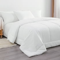 Flxxie Ultra Soft Down Alternative Comforter, King, 104x90 inch, White Quilted Duvet Insert