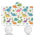 thumbnail image 3 of Wearable Blanket,Colorful Dinosaurs Holding Flowers Hooded Wearable Flannel Blanket for Adults & Teens with Buckle,Winter Poncho Shawl Wrap Cape,60"x80", 3 of 5