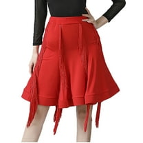 Fringe Flared Latin Mambo Paso Doble Quickstep Cha Cha Rumba Dance Performance Practice Skirts