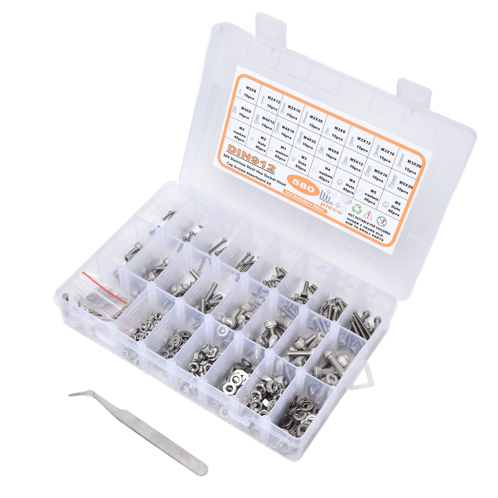 M10x150 Hex Socket Screw Assortment Kit – Includes Nuts, Bolts, Washers In Multiple Sizes