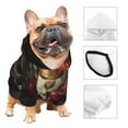 thumbnail image 3 of Goofa Classical Rose Crown Skull Pattern Small Dog Sweater Hoodies Pet Grey Hooded Soft Fleece Sweatshirts with Pocket Fall Winter Puppy Cat Sweaters Warm Clothes-, 3 of 8