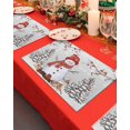 thumbnail image 4 of Christmas Placemats Set of 2 Red Xmas Snowman Pine Tree Branches Deer Bird Grey Heat Insulation Washable Place Mats, Rustic Non-Slip Table Mats for Dining Table Party Kitchen Decor,13x19 Inch, 4 of 4