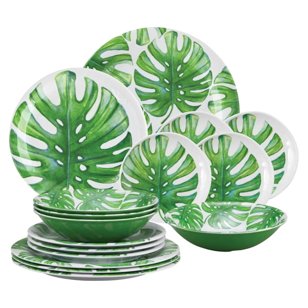 Gourmet Art 16Piece Monstera Heavyweight and Durable Melamine