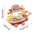 thumbnail image 3 of Red Children’S 48Pcs Ice Cream Cart Toy, Simulation Trolley Candy Set Dessert Play Pretend Role Fun, 3 of 7