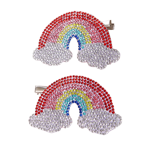 KAKOWELY 2 pinzas para el pelo con diseño de nube de arcoíris, adorables pasadores para el pelo, accesorios de moda para niñas pequeñas.