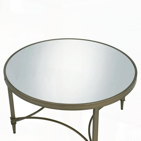 Aditya | Mirrored & Antique Brass Finish Coffee Table - Table Top Thickness 5mm