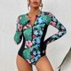 thumbnail image 2 of Traje de baño cómodo con estampado de hojas de vendaje de una sola pieza con protector solar para mujer con estilo informal OAVQHLG3B Store  lin121212, 2 of 4