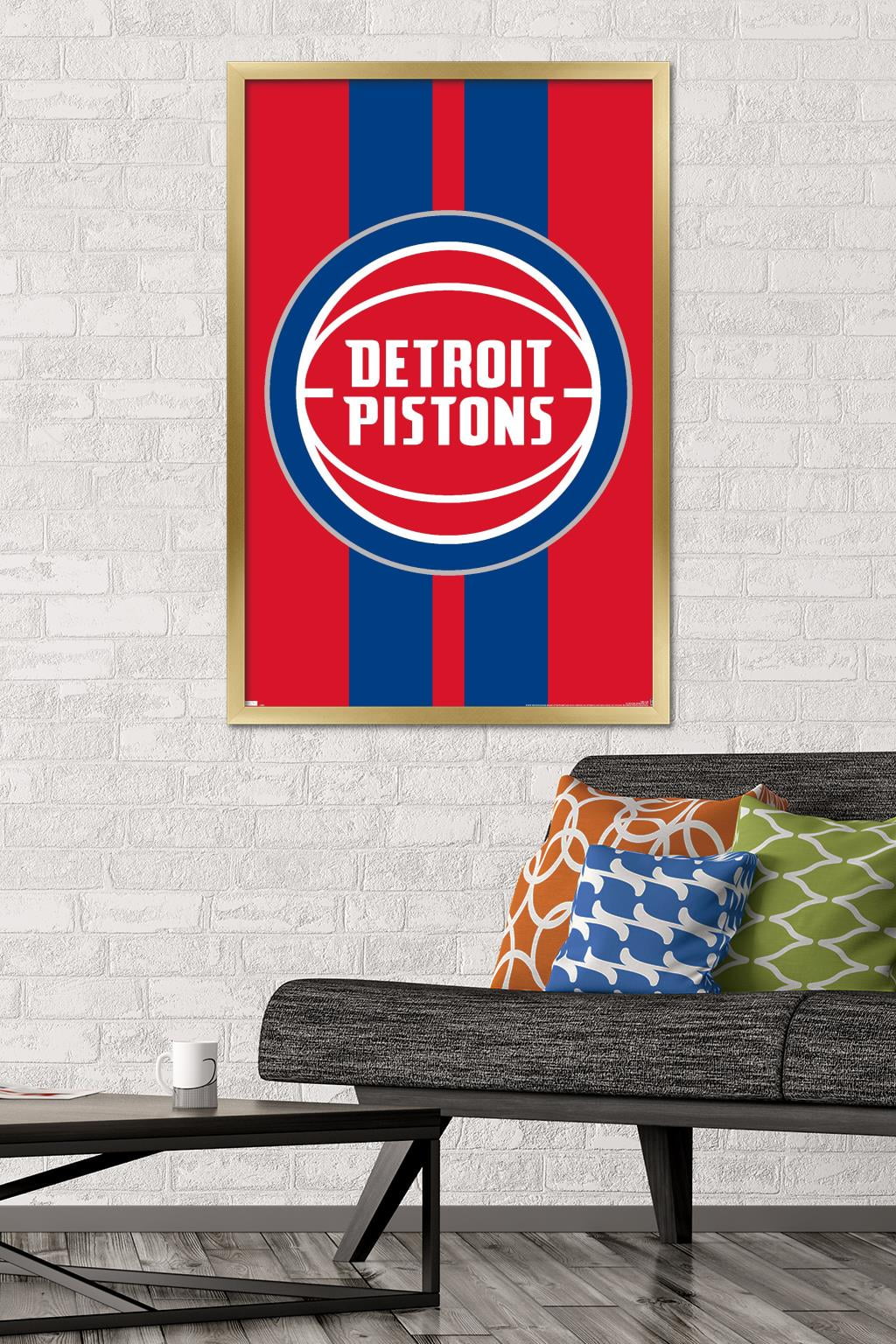 NBA Detroit Pistons - Logo 20 Wall Poster, 22.375" x 34", Framed
