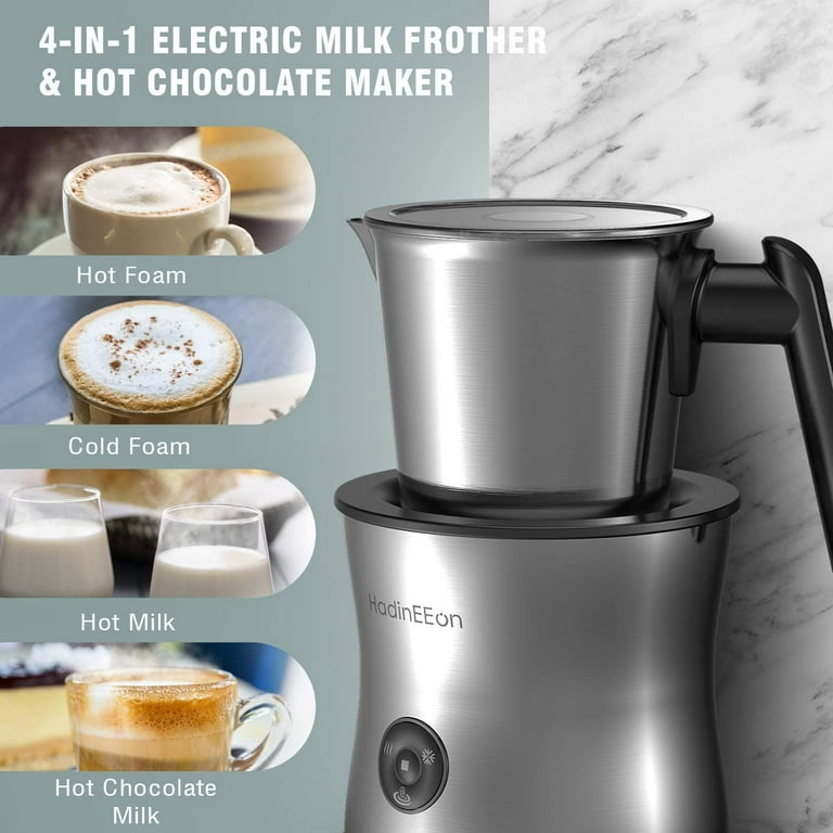HadinEEon Milk Frother,500ml Electric Milk Steamer, Automatic Hot