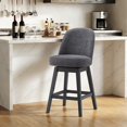 thumbnail image 4 of AFO 26" Upholstered Swivel Counter Height Bar Stools Set of 4, Modern Fabric Bar Chairs with Solid Wood Frame, Suitable for 35"-39" Table, For Kitchen Island Dining Room Pub Restaurant, Dark Gray, 4 of 12