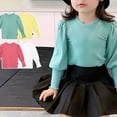 thumbnail image 4 of YMH Baby Girls Rib Long Puff Sleeve Irregular O Neck Spring Autumn Knitted Sweater, 4 of 8
