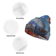 thumbnail image 3 of Yiaed Cartoon Train Hot Air Balloon Print Winter Beanie for Men Women, Fleece Lined Beanie Soft Warm Knit Hat Ski Stocking Cuffed Ca, 3 of 6
