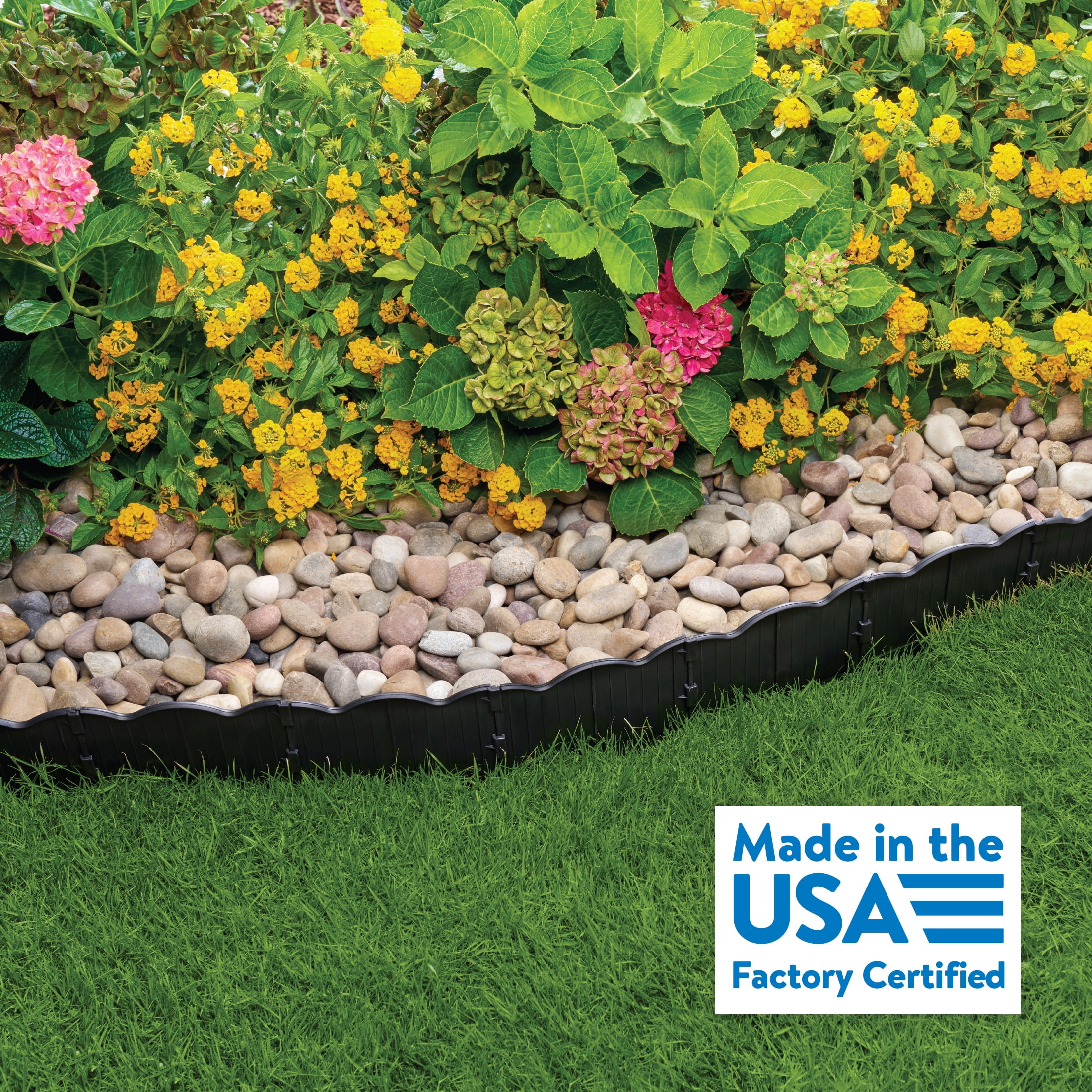 Expert Gardener 6" x 20' Scallop Black Plastic Garden Border Edging