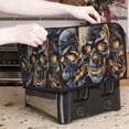 thumbnail image 6 of KLL Fiery Skull Trio Print 4 Slice Toaster Dust Covers Kitchen Small Appliance Cover with 2 Pockets,Can hold Jam Spreader Knife & Toaster Tongs (12.4 x 10.6 x 8.2), 6 of 6