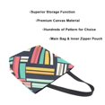 thumbnail image 3 of FORMRS Womens Canvas Tote Bag with Zipper Inner Pocket Shoulder Handbag, Red Geometric, 3 of 7