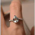 thumbnail image 4 of Gaspara Pear Cut Aquamarine Women Engagement Prong Set Ring 925 Sterling Silver, 4 of 5