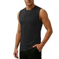 thumbnail image 7 of Jinhomg Men's Sleeveless Tank Top Round Neck Casual Muscle Vest Tee Soft Stretch Breathable Summer Tank Undershirt for Men Black,L, 7 of 7