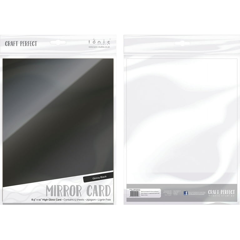 Glossy Black - Tonic Studios Mirror Glossy Cardstock 8.5X11 5/Pkg 