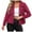 Red, variant on Jackets Women Suede Zipper Cropped Bomber Solid Lapel Slim Biker Moto Outwear Coats