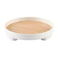 thumbnail image 2 of White Scandinavian Plastic Tea Tray - 29x29x7.5cm RecServing Tray for Living Room | Waterproof Cup & Fruit Holder | Foldable Design | Lightweight & Easy to Clean | Set, 2 of 4
