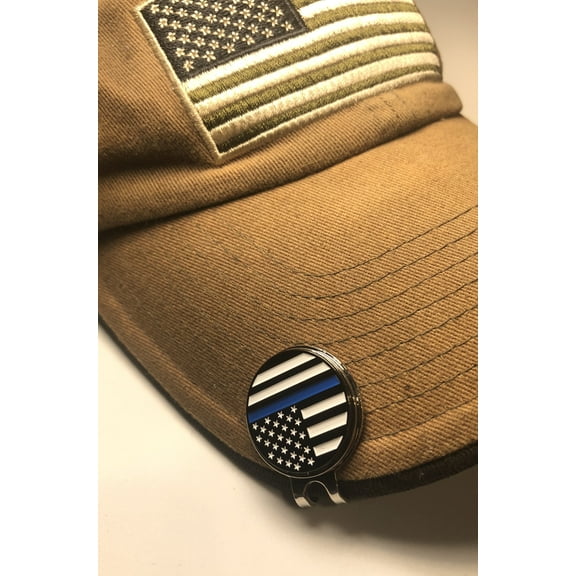 Thin Blue Line Golf magnetic hat clip ball marker Reverse Battle Flag Design