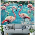 thumbnail image 4 of Orinice Flamingos Water Summer Tapestry Wall Hanging Unique Style Graphic Tapestries Home Wall Decor Art for Living Room Bedroom Apartment Farmhouse Dorm 40x60inch, 4 of 6